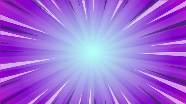 Purple comic book speed lines background with a central glowing light effect