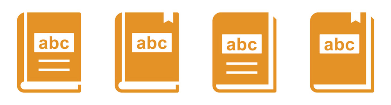Abc alphabet text book icon illustration