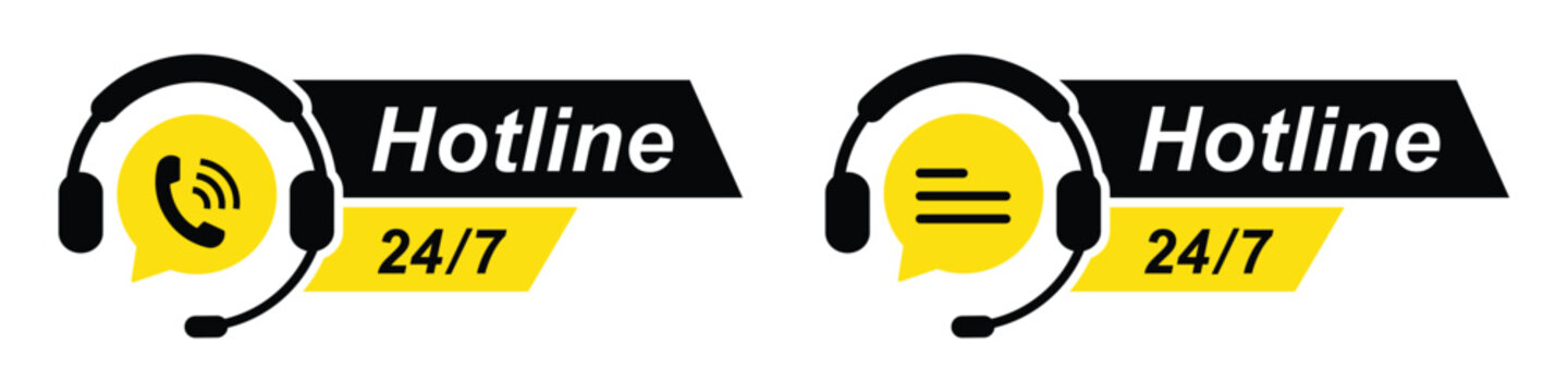 Hotline customer center icon illustration