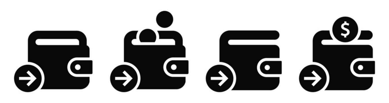 Money wallet payment send icon illustration