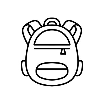 Backpack line icon with simple and cute design