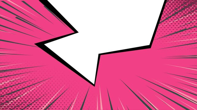 Pink comic book background with blank speech bubble for graphic design text