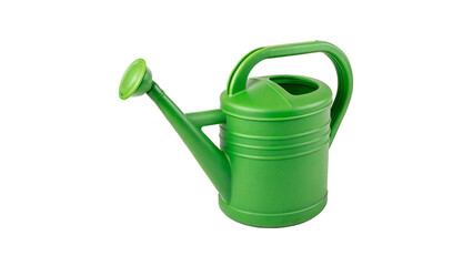 Green plastic garden watering can tool on transparent background © Amelia