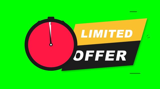 Animated Countdown Clock Timer Limited Offer Last Day Sale Badge Animation Motion Graphic Loop Featuring Professional Design Elements for Digital Media and Corporate Presentations