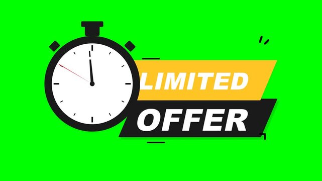 Animated Countdown Clock Timer Limited Offer Last Day Sale Badge Animation Motion Graphic Loop Featuring Professional Design Elements for Digital Media and Corporate Presentations
