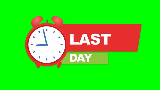 Animated Countdown Clock Timer Limited Offer Last Day Sale Badge Animation Motion Graphic Loop Featuring Professional Design Elements for Digital Media and Corporate Presentations