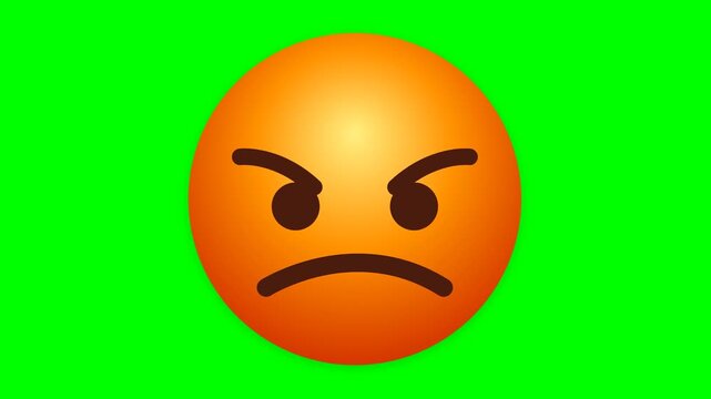 Animated Angry Emoji Facial Expression Reaction Emoticon Icon Animation Motion Graphic Loop Featuring Professional Design Elements for Digital Media and Corporate Presentations