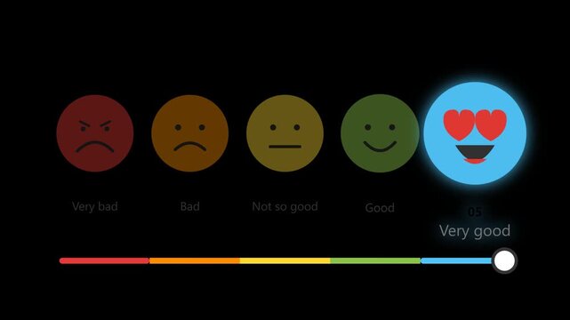 Animated Customer Review Rating Stars Feedback Survey Ui Element Animation Motion Graphic Loop Featuring Professional Design Elements for Digital Media and Corporate Presentations