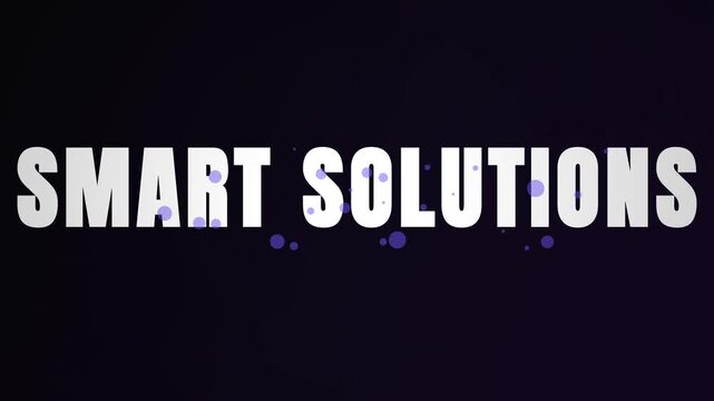 Smart Solutions kinetic typography text animation, modern business title motion graphic, digital purple background video