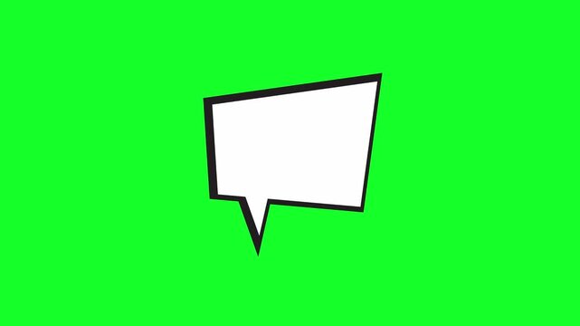 Comic book speech bubble with black outline on a green screen background
