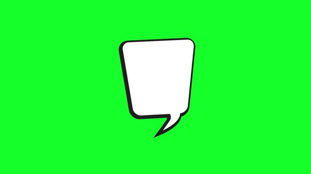 Comic book speech bubble animation with a green screen background