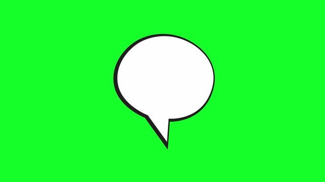 Comic book speech bubble animation on a green screen background