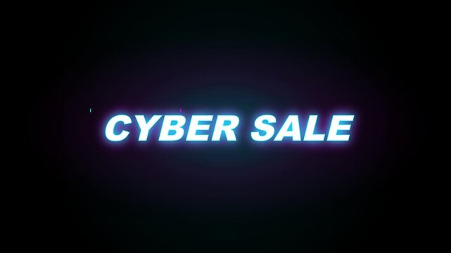 Animated Cyber Sale Neon Glow Motion Graphics