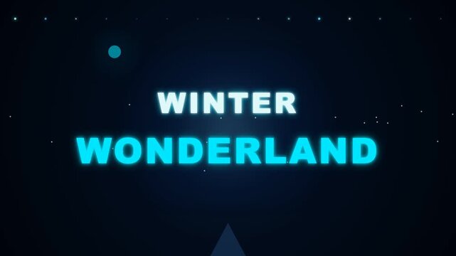 Winter Wonderland Text Animation with Glowing Stars
