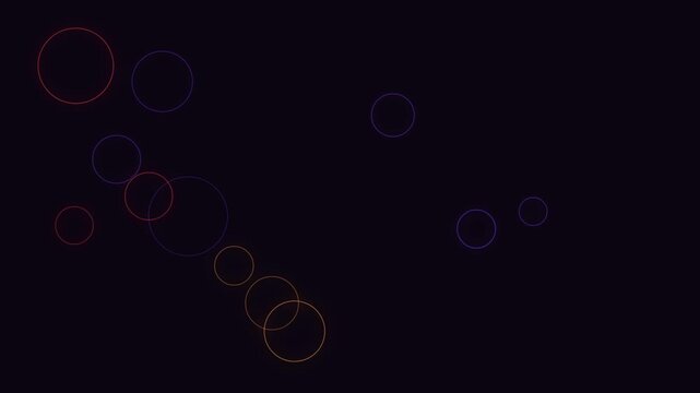 Abstract Geometric Animation of Glowing Neon Circles
