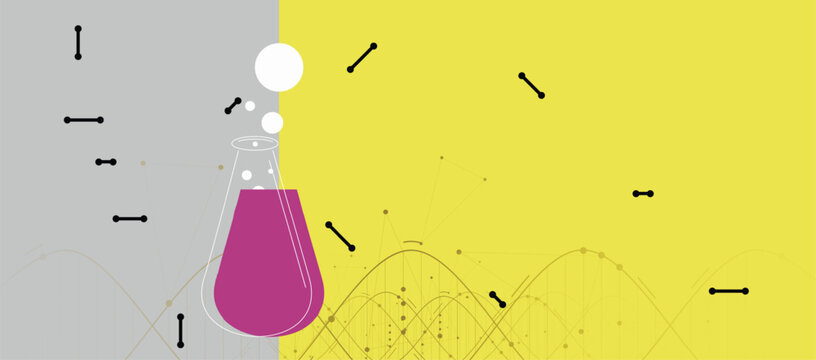 Scientists and genetic dna design, technology and science background