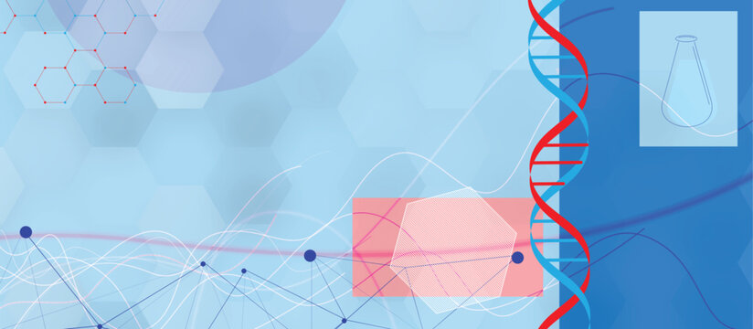 Scientists and genetic dna design, technology and science background