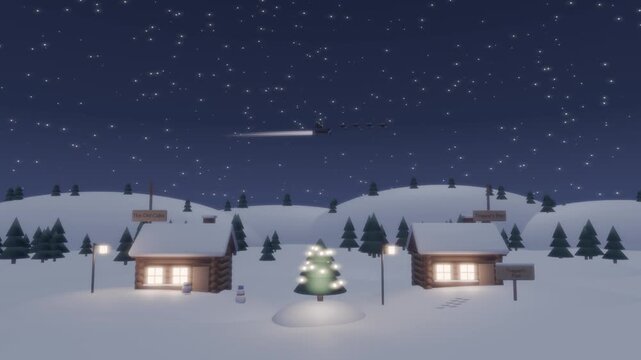 夜空を駆け巡るサンタクロース