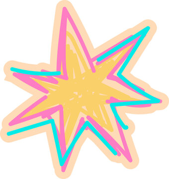 Scrawl Star Sticker