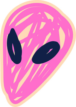 Quirky Alien Head Sticker