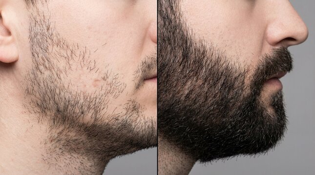 Before and After: Man's Facial Hair Transformation for Beard Growth