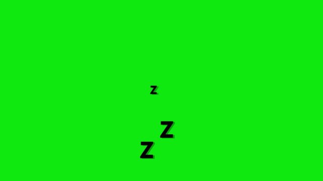 sleeping illustration animation on green screen. zzz animation.