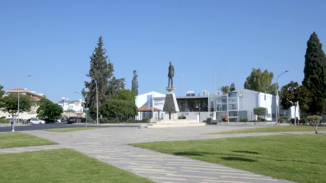 Larnaca, Cyprus, 2026,9th july, view of Michalaki Paridi Square