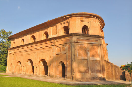 Rang Ghar meaning "House of Entertainment"  two-storeyed building which once served as the royal sports-pavilion for Ahom kings in  Sibsagar,indian  Assam