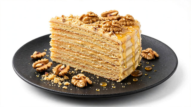 Paris Brest Caramel Choux Cream Puff Caramel Drizzle on Plate