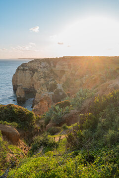 Golden Sunset Over Ponta da Piedade Cliffs Lagos