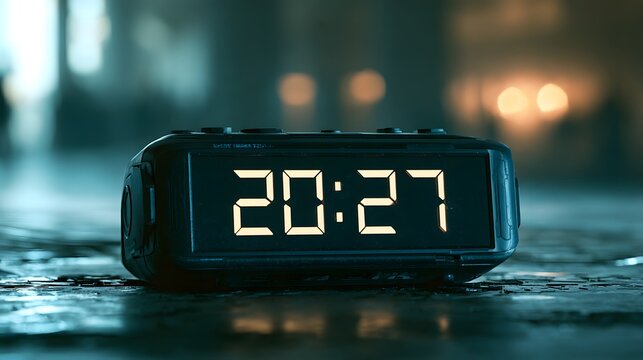 Black digital clock displaying time