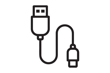 Fototapeta premium Usb cable with usba and usbc connectors for data transfer and charging devices