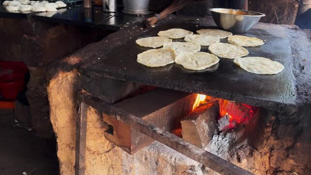 Traditional Kerala Porotta getting prepared at a roadside food stall