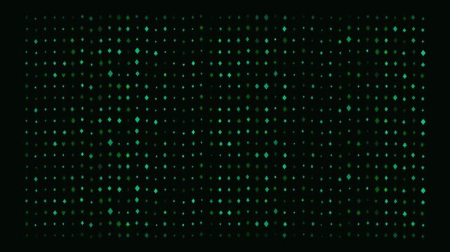 Glowing green digital data matrix abstract background, dynamic cyber security, technology, and binary, code visual motion loop