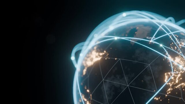 5G 6G network connections earth bg able to loop endless 4k