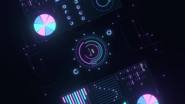 Big data visualization flow analytics bg able to loop endless 4k