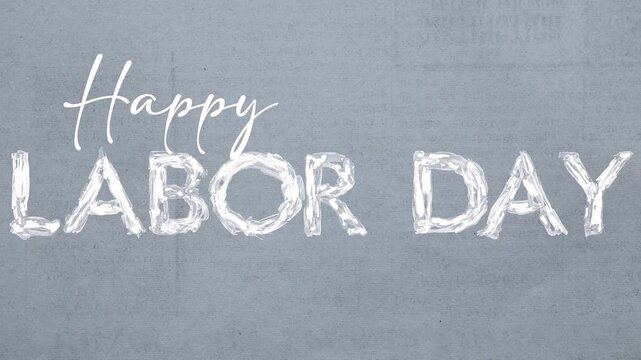 animated video of happy Labor Day writing in minimalist artistic handwriting style
