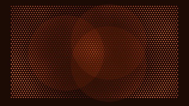 Abstract glowing orange halftone dot matrix background, animation with moving, light waves and, tech patterns