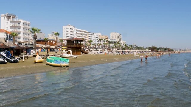 Larnaca, Cyprus,  view of Finikoudes Beach