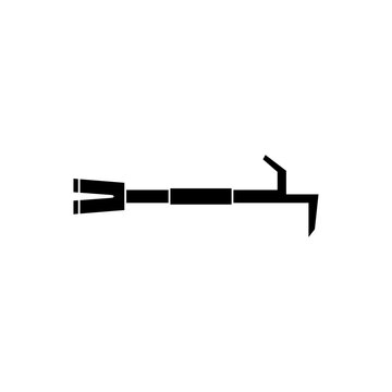 This is a minimalist vector illustration of a Fire Hook New York icon, featuring a simple, clean, and solid glyph style. The icon can be used as a symbol, sign, or logo.