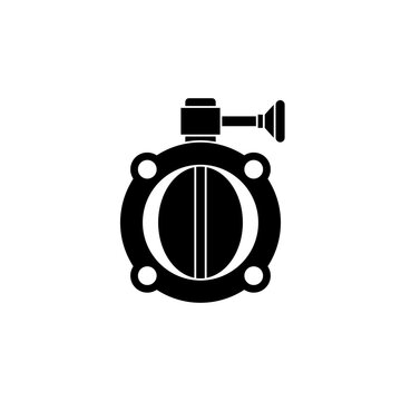 This is a minimalist vector illustration of a Butterfly Velve icon, featuring a simple, clean, and solid glyph style. The icon can be used as a symbol, sign, or logo.
