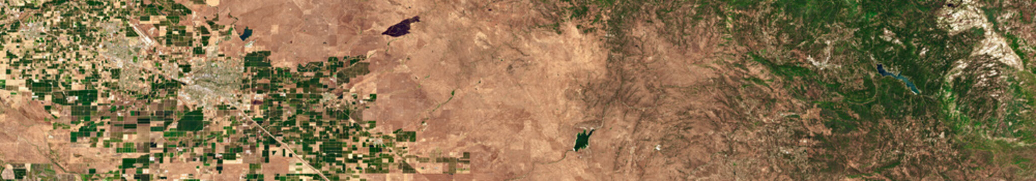 Agricultural Fields in California Satellite View