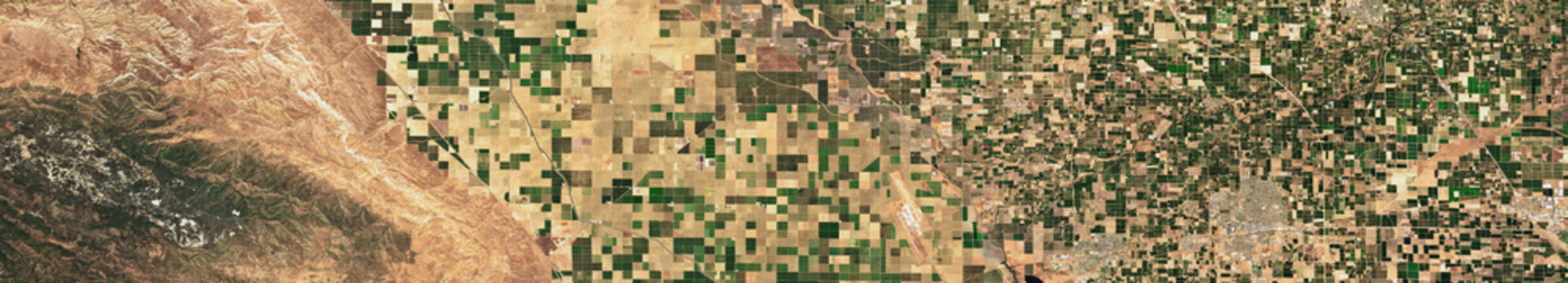 Agricultural Fields in California Satellite View