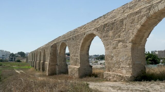 Larnaca, Cyprus, 2026,9th july, view of Kamares Aqueduct