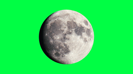 Closeup of the Moon on green screen background © Rawpixel.com