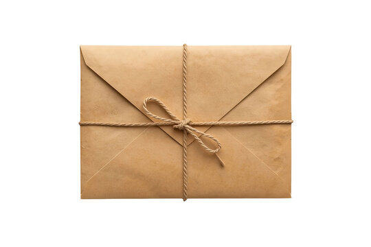 Kraft envelope parcel tied with twine