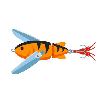 Bat-wing surface crawler fishing lure vector