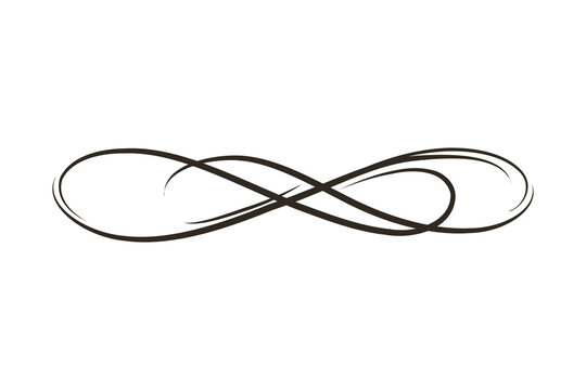 Infinity symbol elegant calligraphic flourish isolated on transparent background for wedding invitation and luxury branding design elements