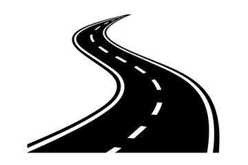 Winding road vector illustration isolated on transparent background for travel and transportation design projects © Mohammad
