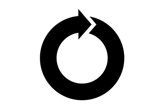 Refresh arrow icon isolated on transparent background, circular reload symbol for digital interface and web design